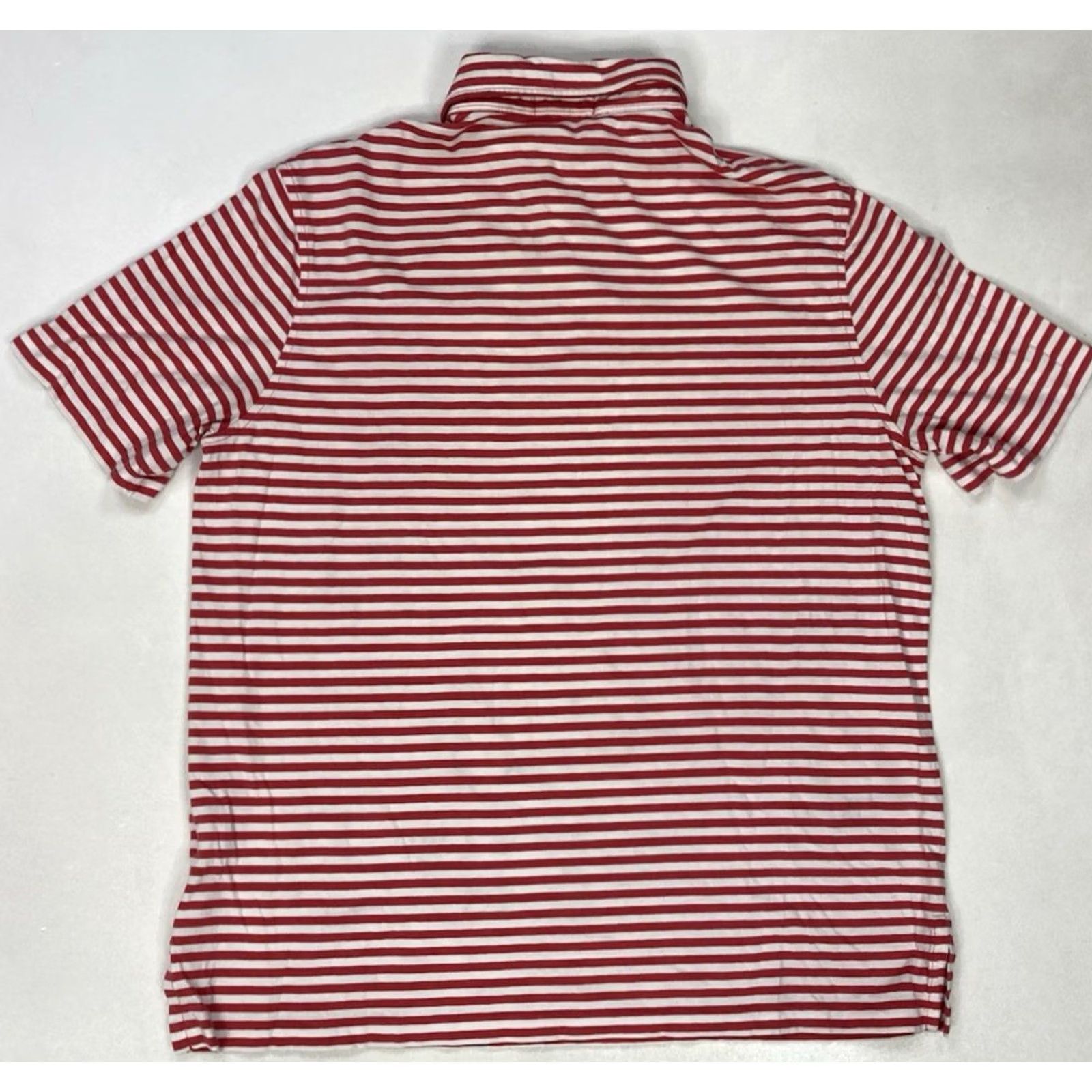Polo Ralph Lauren VINTAGE Polo Ralph Lauren Polo Shirt Men Large Red White Pony Short Sleeve Stripe Pocket Shirt Polo Size US L / EU 52-54 / 3 - 4 Thumbnail