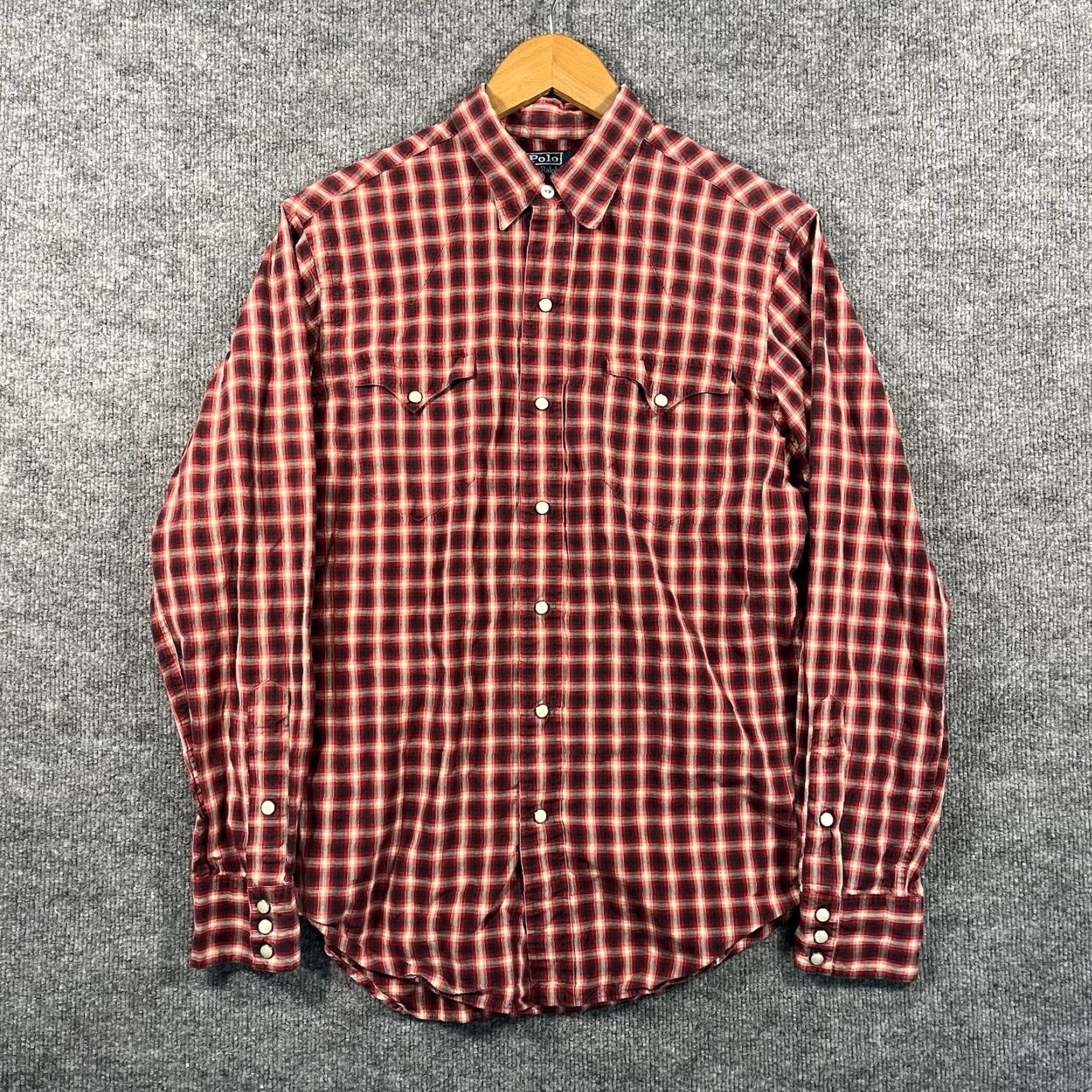 Polo Ralph Lauren VINTAGE Polo By Ralph Lauren Red Western Pearl Snap Button Shirt Plaid Mens M Shirt Size US M / EU 48-50 / 2 - 2 Thumbnail