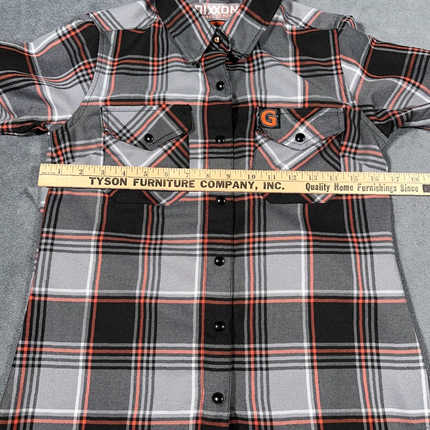 Vintage Dixxon Flannel Shirt Womens Small Black Gray Orange Plaid The G Snap Harley Davi Size S / US 4 / IT 40 - 4 Thumbnail