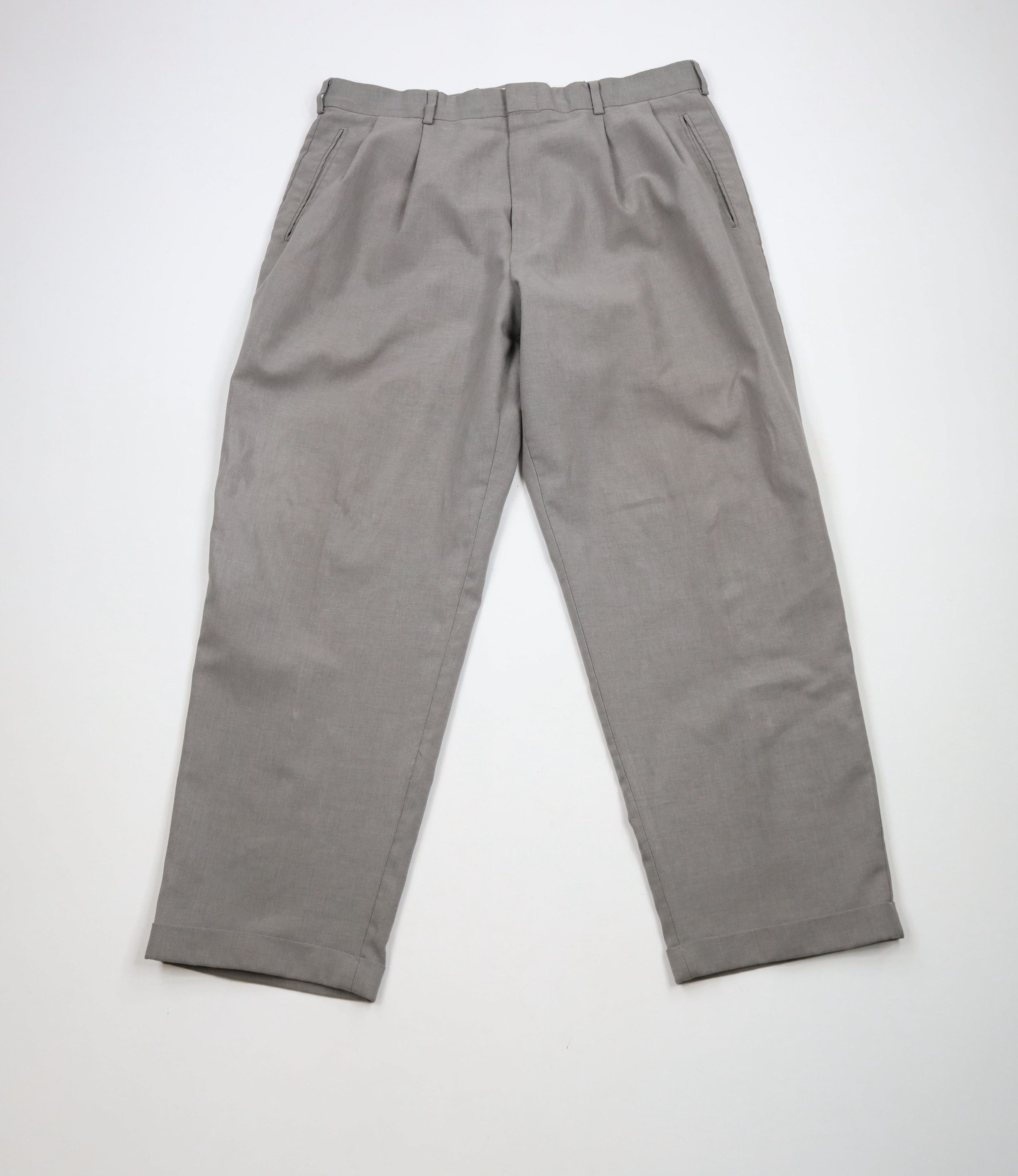 Levi's × Vintage Vintage 90s Levis Pleated Cuffed Wide Leg Chino Pants Gray Size US 34 / EU 50 - 1 Thumbnail