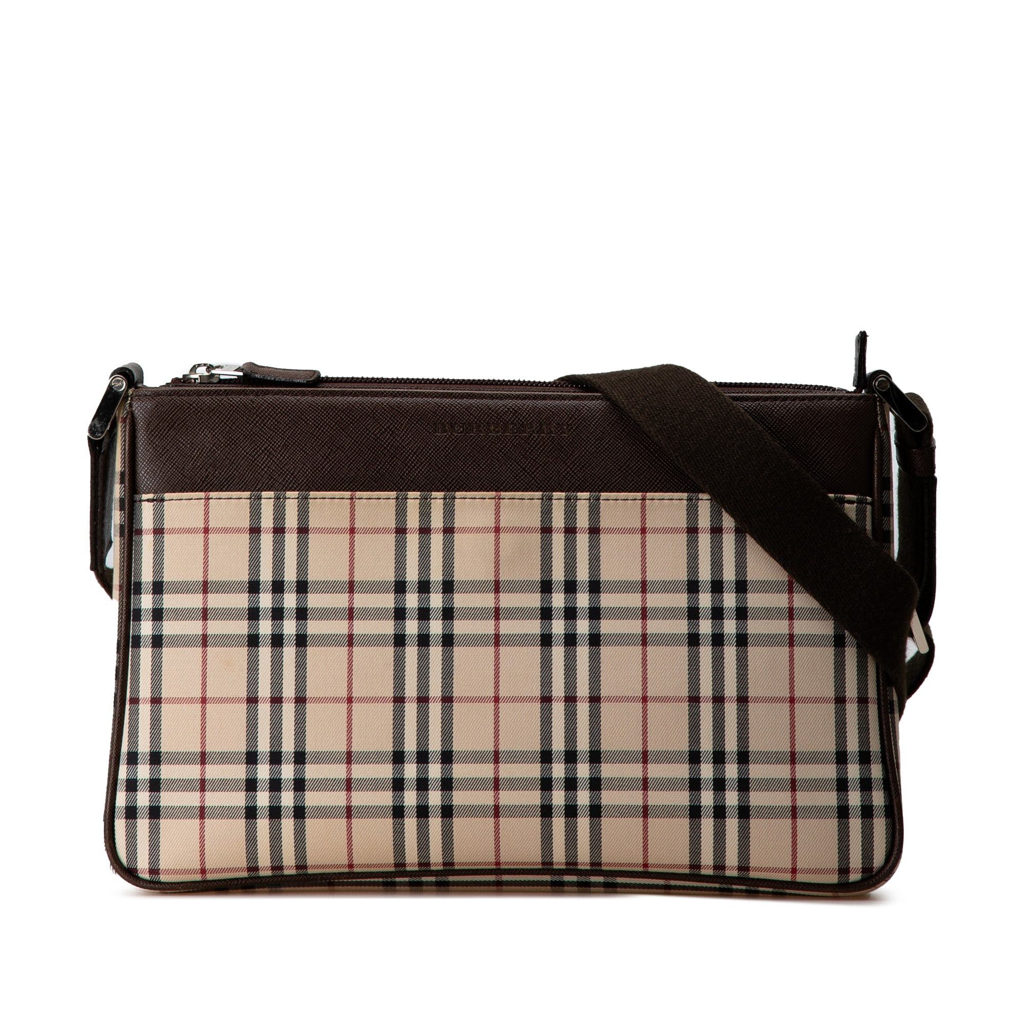 Burberry Burberry House Check Canvas Crossbody Brown Size ONE SIZE - 1 Thumbnail