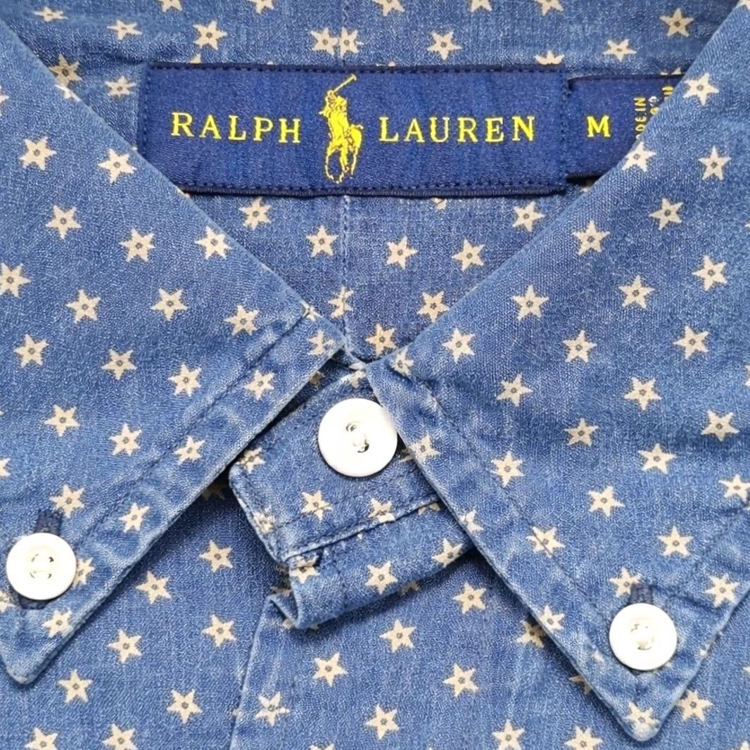 Polo Ralph Lauren Polo Ralph Lauren Shirt Blue Short Sleeve Button M Geometric Stars USA Button-Up Mens Size US M / EU 48-50 / 2 - 2 Thumbnail