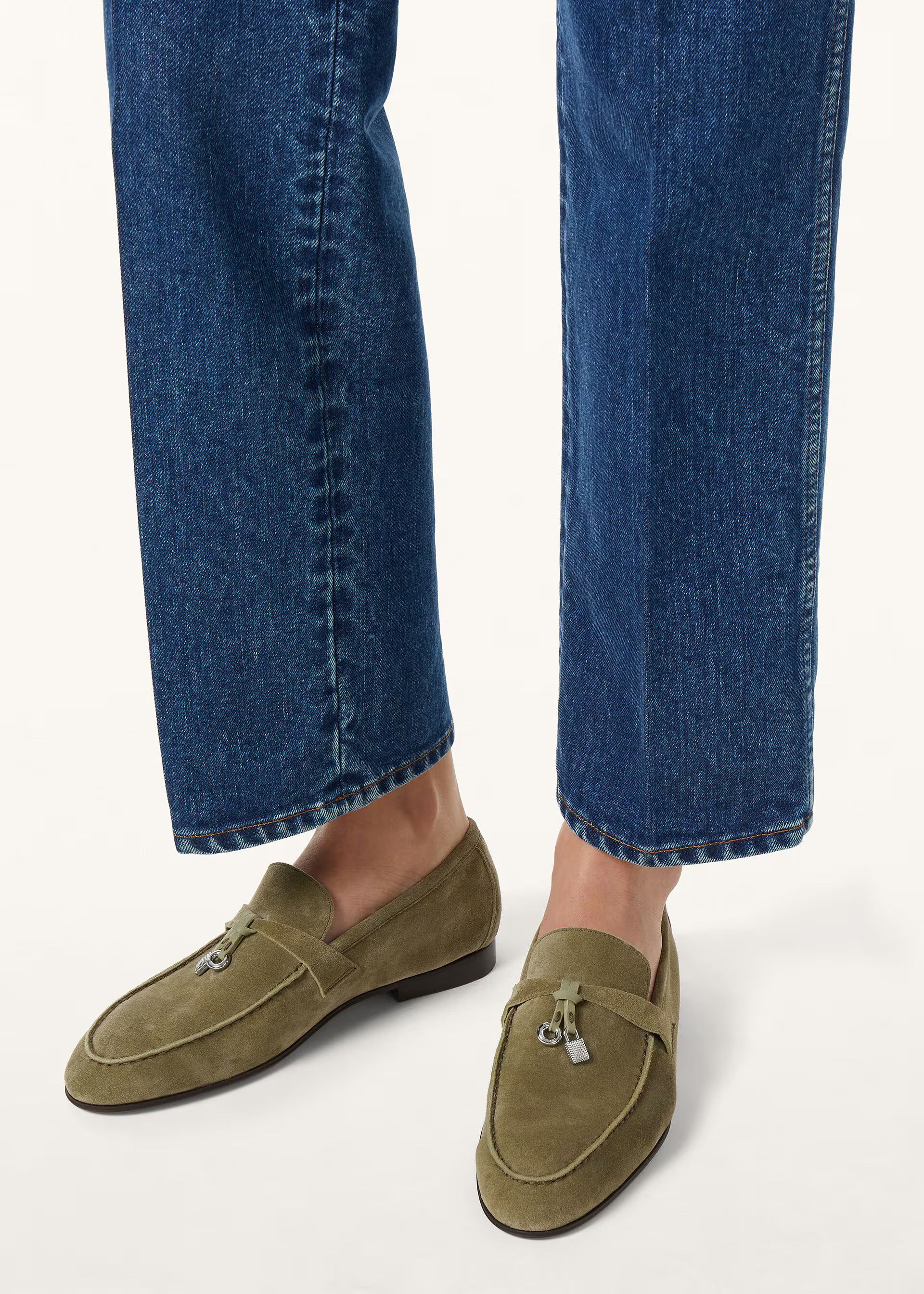 Loro Piana os11x0326 FAQ9903 Joan Loafers in Verde-Acqua Size US 7 / IT 37 - 2 Thumbnail