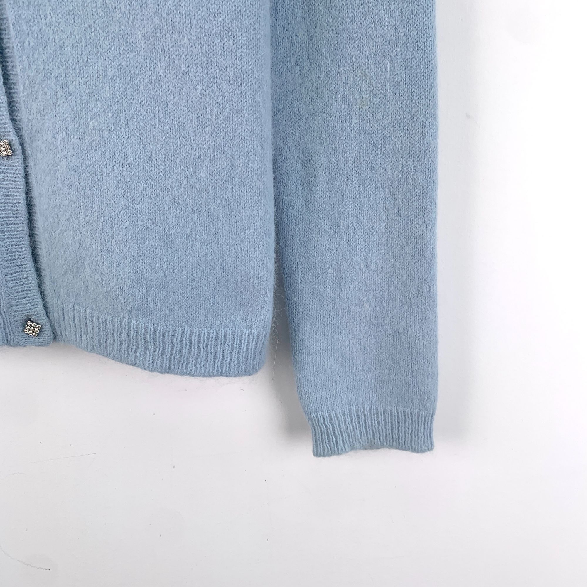 Max Mara MaxMara Studio Light Blue Angora Wool Blend Cardigan Sweater Size S / US 4 / IT 40 - 5 Thumbnail