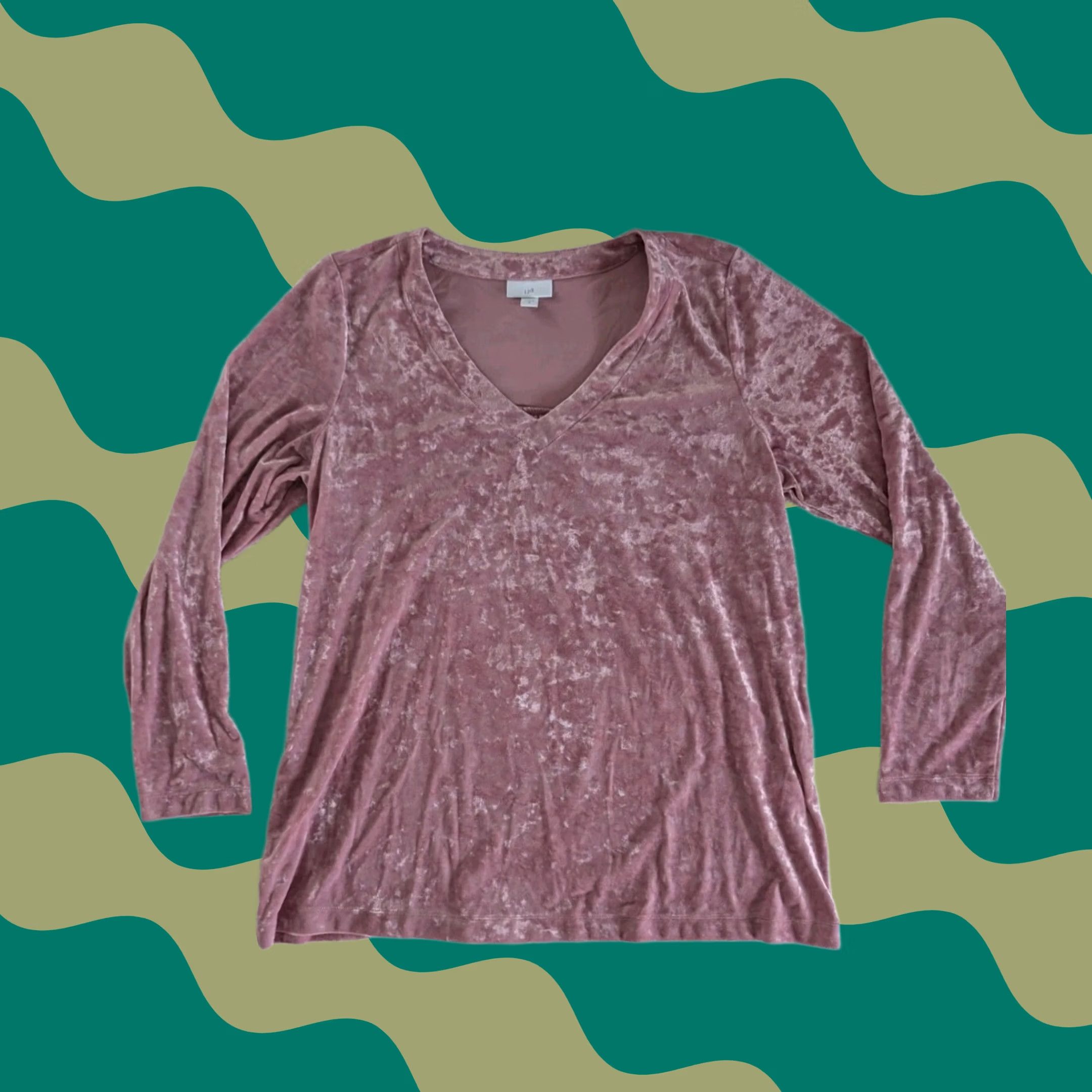 J. Jill J. Jill Top Pink Velvet V-Neck M Long Sleeve Womens Casual A-Line Shift Shirt Velour Comfortable Feminine Size M / US 6-8 / IT 42-44 - 1 Thumbnail