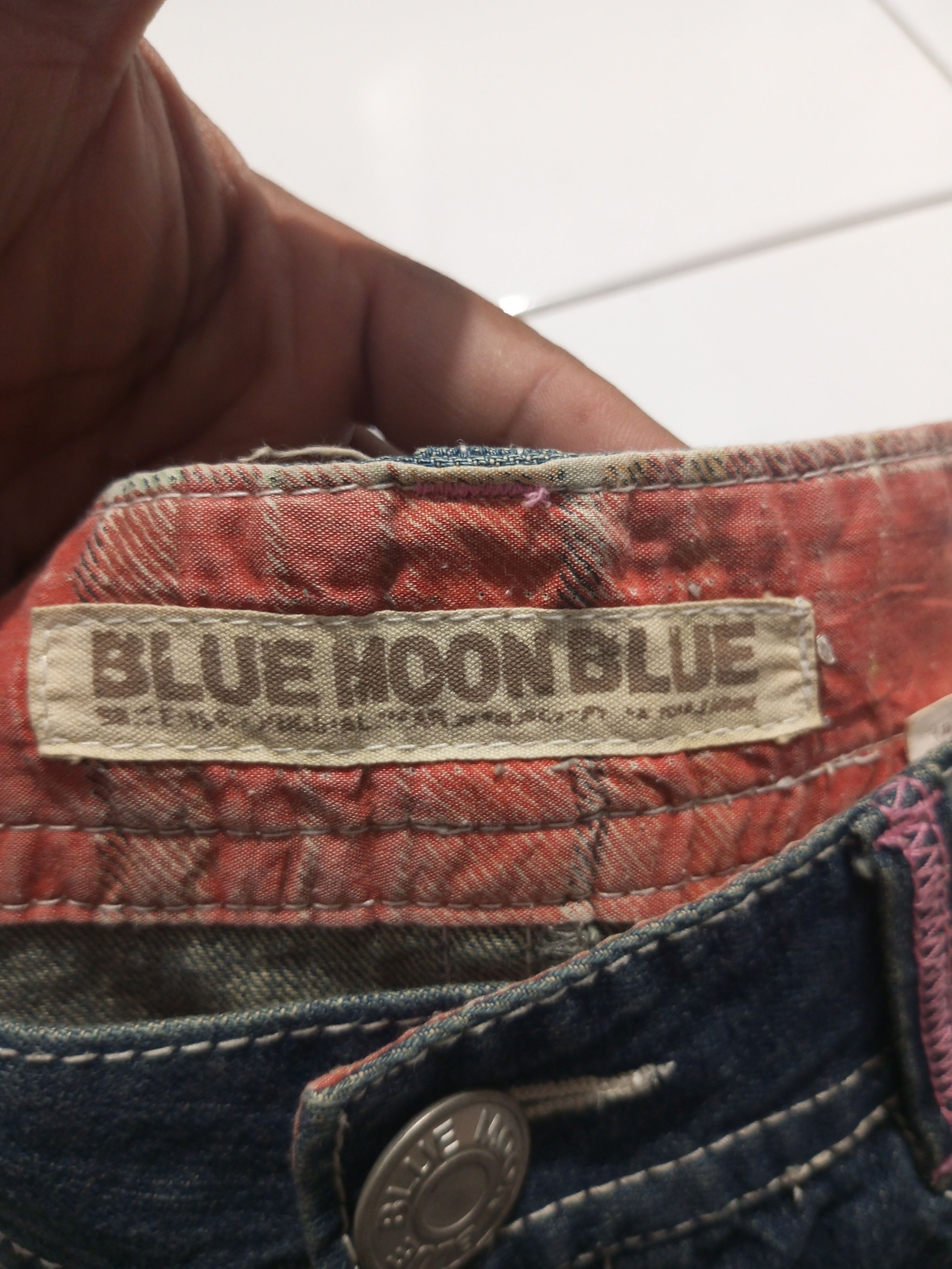 Hysteric Glamour Vintage Blue Moon Blue patch shorts denim Size 29" - 13 Thumbnail