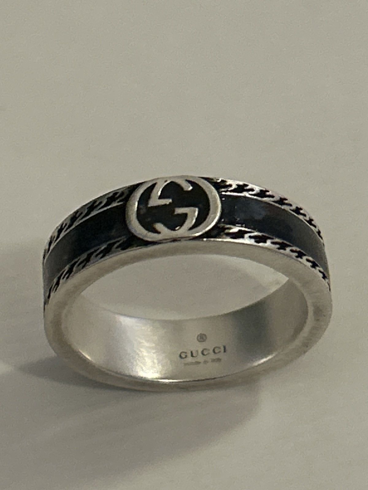 Gucci Gucci GG Sterling Silver Enamel Ring AG 925 Size ONE SIZE - 4 Thumbnail