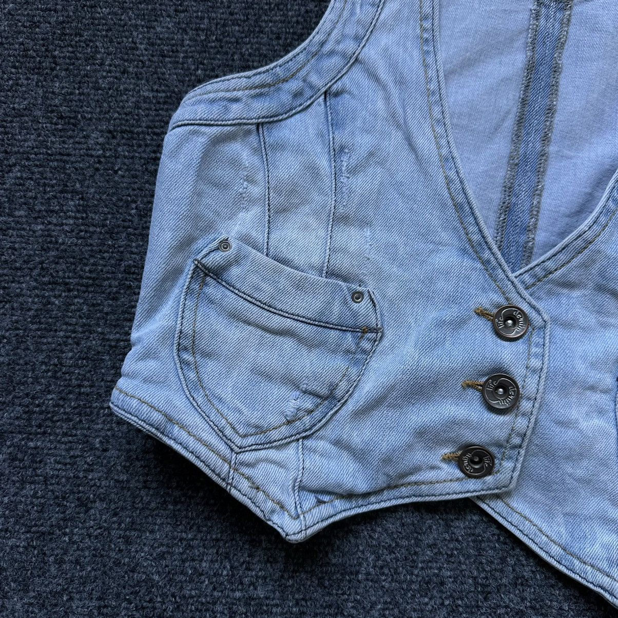 Hypebeast VTG Women’s Denim Vest By Pimkie Size M Y2K 00s USA Hype Size M / US 6-8 / IT 42-44 - 7 Thumbnail