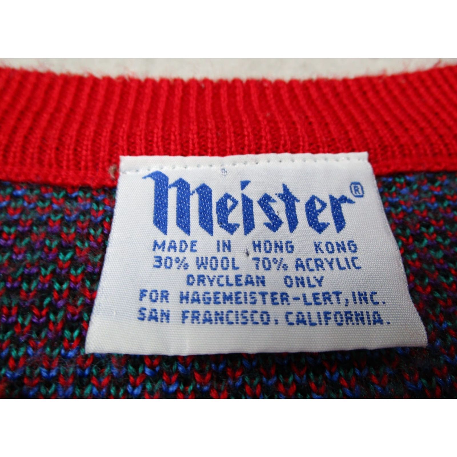 Vintage VINTAGE Meister Sweater Men Large Pullover Wool Blend Abstract Fair Isle Retro Ski 80s Winter Size US L / EU 52-54 / 3 - 2 Thumbnail