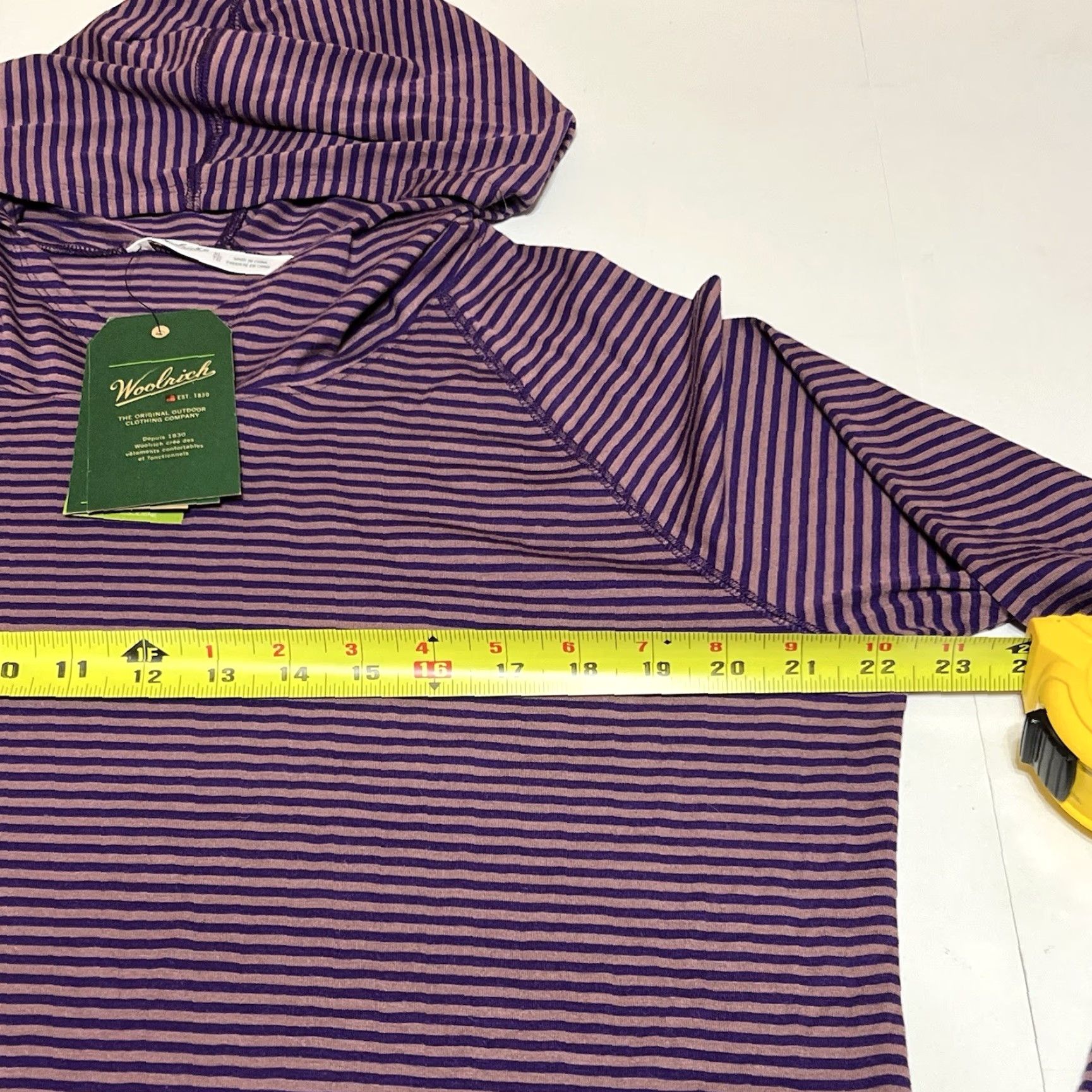 Vintage Woolrich T-Shirt Hoodie Hooded Long Sleeve Striped Purple XL Women’s Regular Basic Outdoor NWT Size XL / US 12-14 / IT 48-50 - 6 Thumbnail