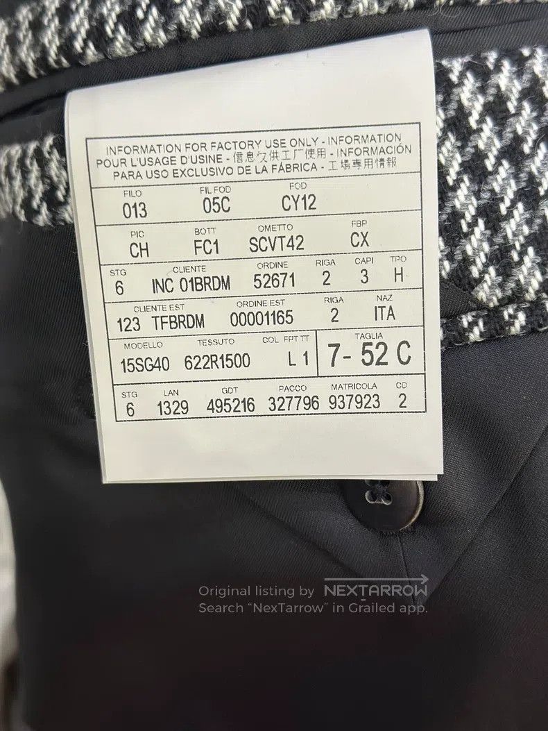 Tom Ford Tom Ford Black and Grey Houndstooth Mixed Fabric Single-Br Size 52L - 8 Thumbnail