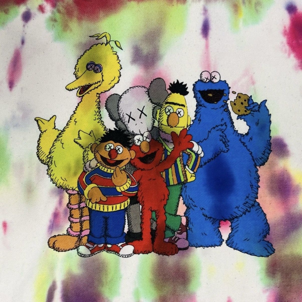 Kaws × Uniqlo KAWS x SESAME STREET Hoodie Sweatshirt - Upcycled Tie Dye Size US XS / EU 42 / 0 - 3 Thumbnail