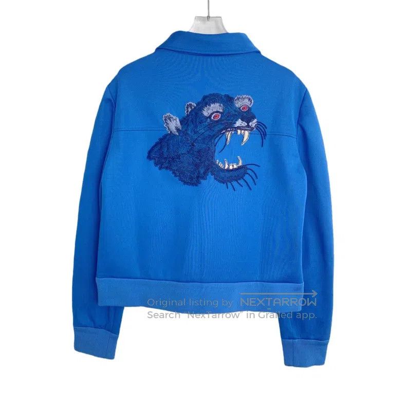 Gucci Gucci Blue logo embroidered lapel zipper long-sleeved jack Size US XXL / EU 58 / 5 - 2 Thumbnail