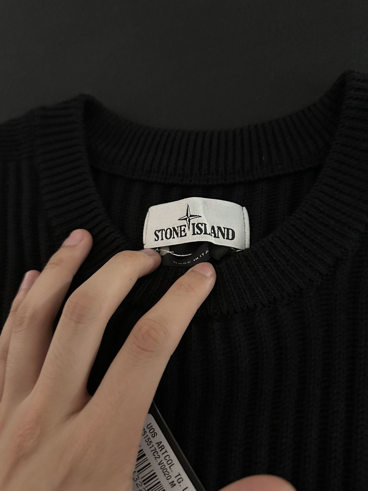 Stone Island Stone Island Black Wool Ribbed Sweater Size US M / EU 48-50 / 2 - 2 Thumbnail
