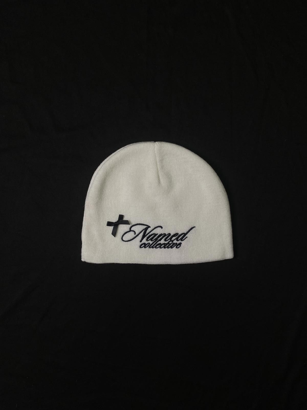 Named Collective Named Collective Classic Logo No Cuff Knit Beanie Hat White Size ONE SIZE - 1 Thumbnail