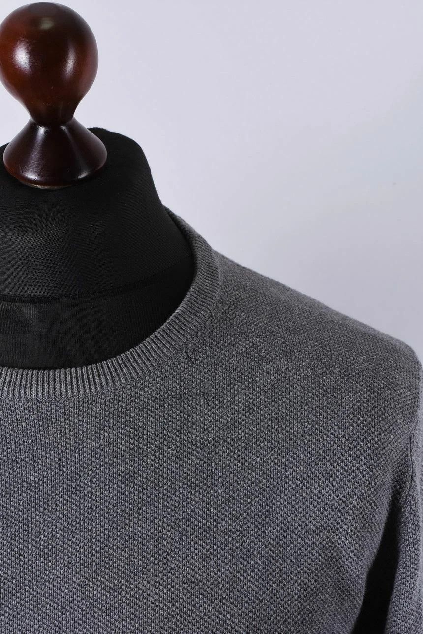 Aspesi Aspesi Grey Cotton Knit Crewneck Sweater Size M Size US M / EU 48-50 / 2 - 2 Thumbnail