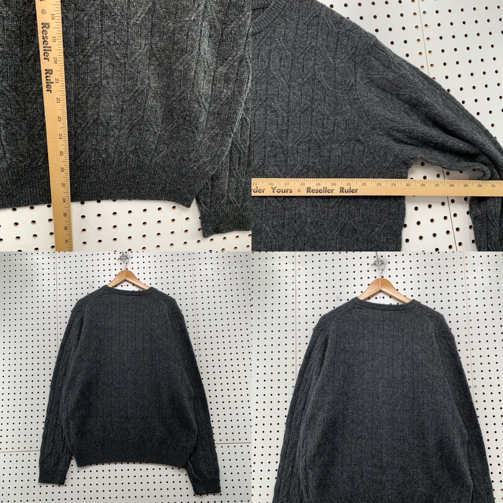 Jos. A. Bank Jos. A. Bank Reserve Wool Crewneck Pullover Sweater Mens XL Gray Cableknit Size US XL / EU 56 / 4 - 8 Thumbnail