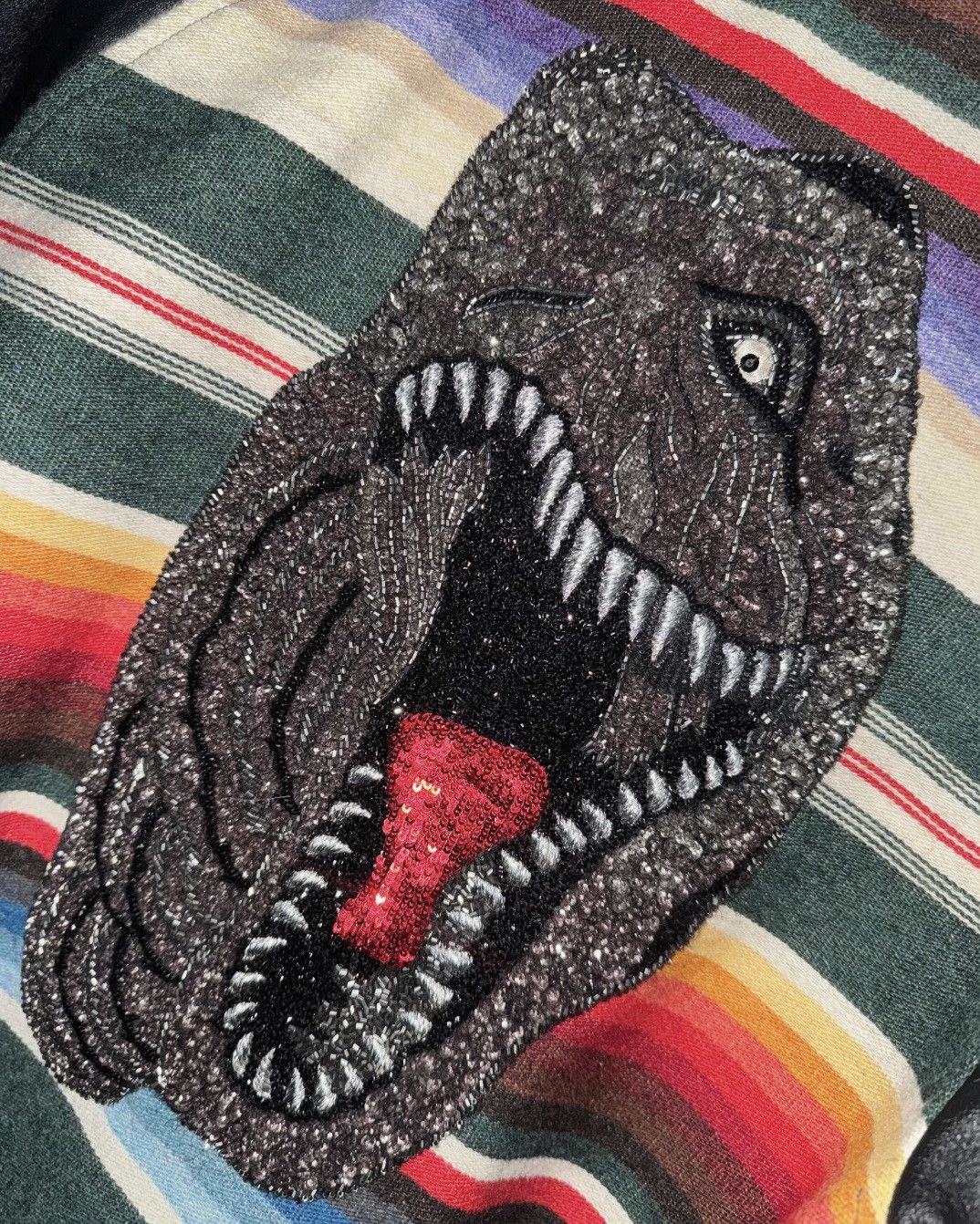 Saint Laurent Paris SS16 Leather Sleeves T-Rex Mexican Bomber Jacket Size US M / EU 48-50 / 2 - 4 Thumbnail