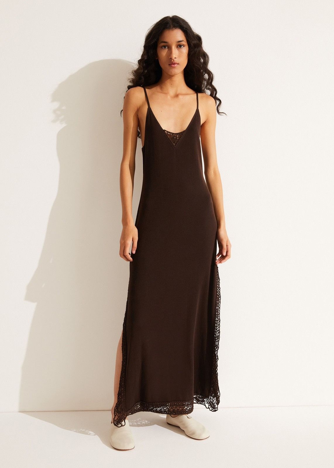 Loro Piana o1srvl11e0824 Avea Sleeveless Maxi Dress in Dark Brown Size S / US 4 / IT 40 - 5 Thumbnail