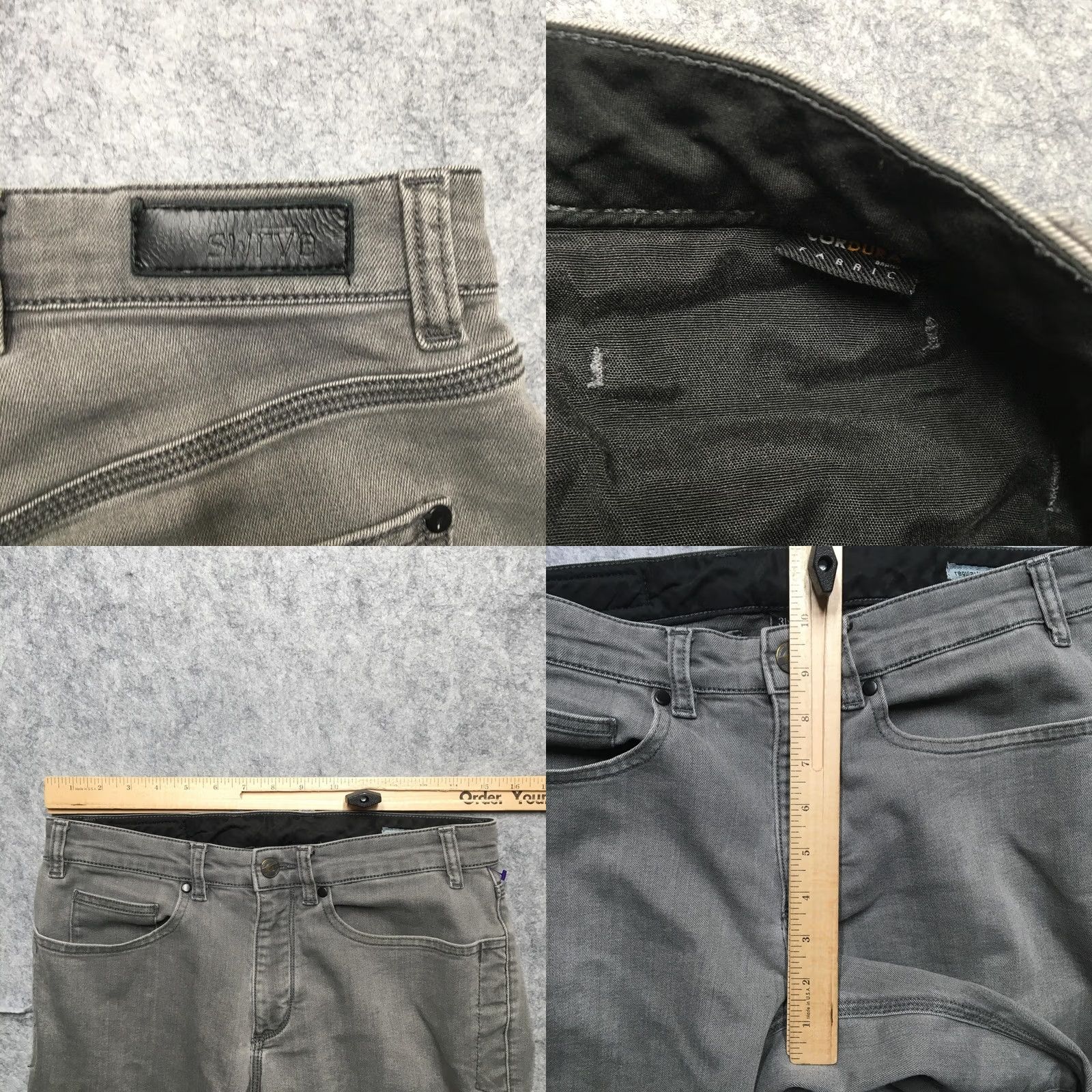 Vintage swrve Regular Fit Jeans Mens 31x34 Gray Cordura Denim Durable Outdoor Pants Size US 31 - 9 Thumbnail