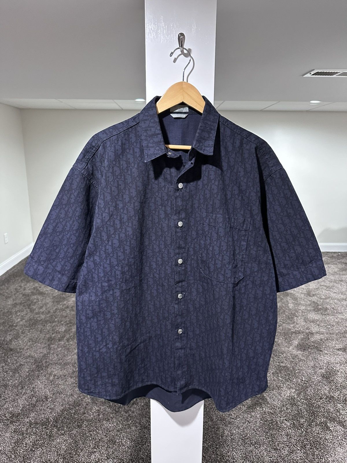 Dior Oblique Navy Blue Dior Shirt Dior Navy Blue Oblique Print
