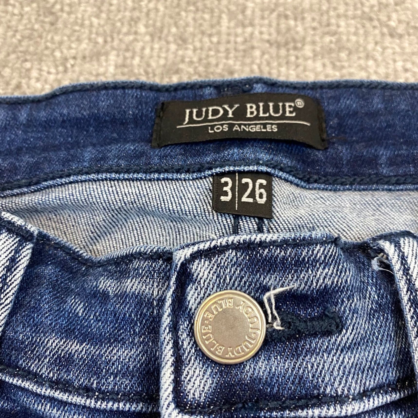 Denime Judy Blue Boyfriend Fit Jeans Womens 3/26 Medium Blue Distressed Denim Pants Size 26" / US 2 / IT 38 - 2 Thumbnail