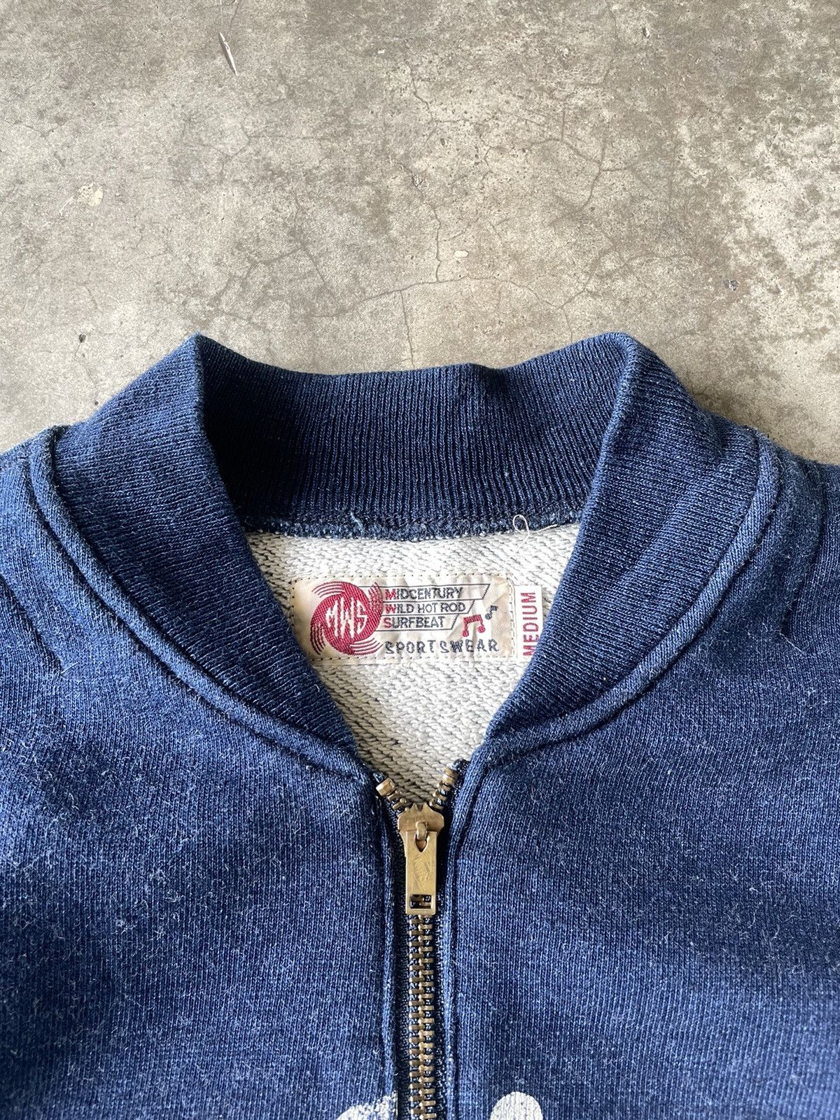 Japan Blue Midcentury Wild Hot Rod Surfbeat (WMS) Motorcyles sweatshirt Size US M / EU 48-50 / 2 - 5 Thumbnail