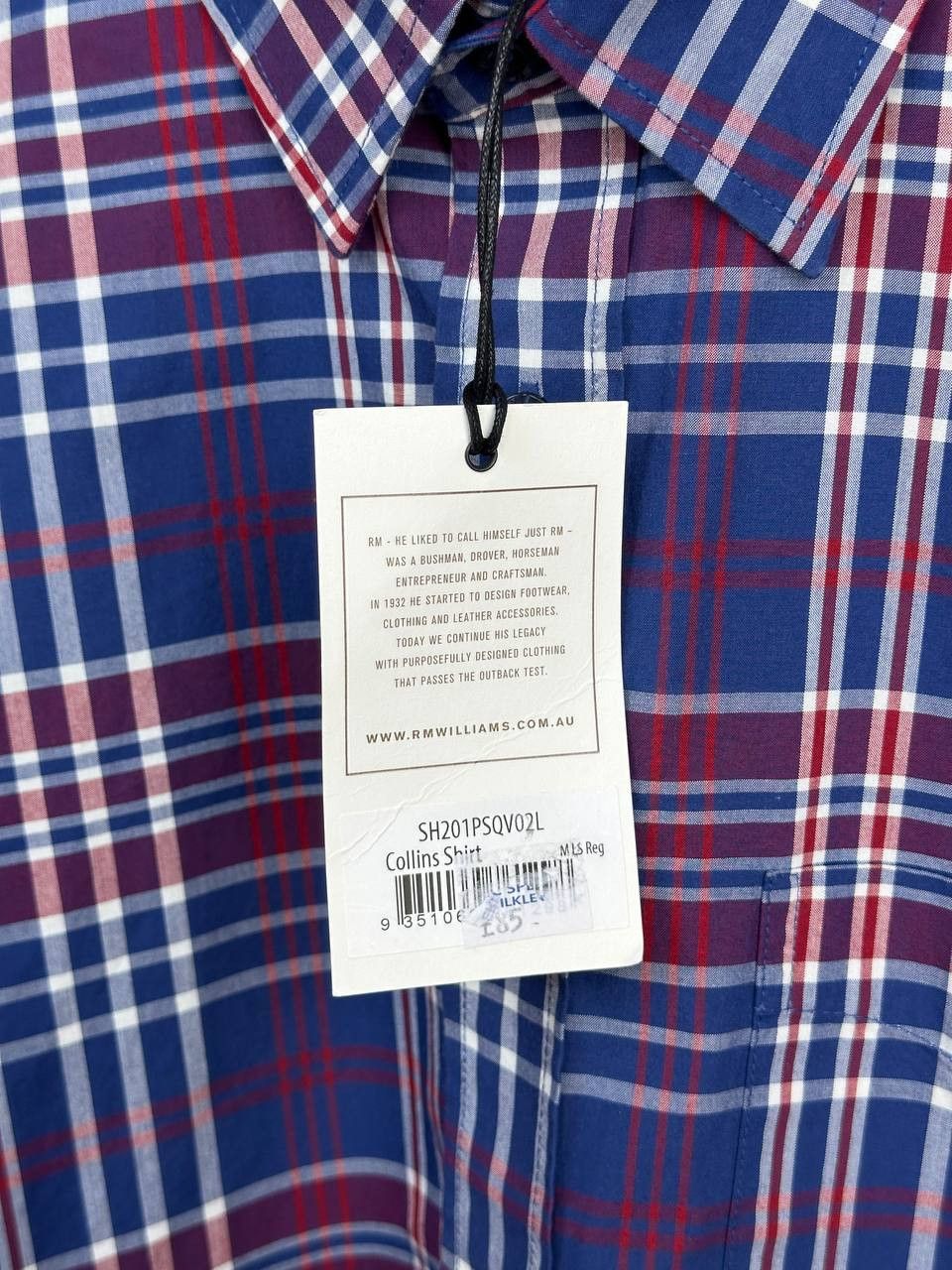 R.M. Williams NWT R.M. Williams Collins Button Up Shirt Check LS Point Size US L / EU 52-54 / 3 - 14 Thumbnail