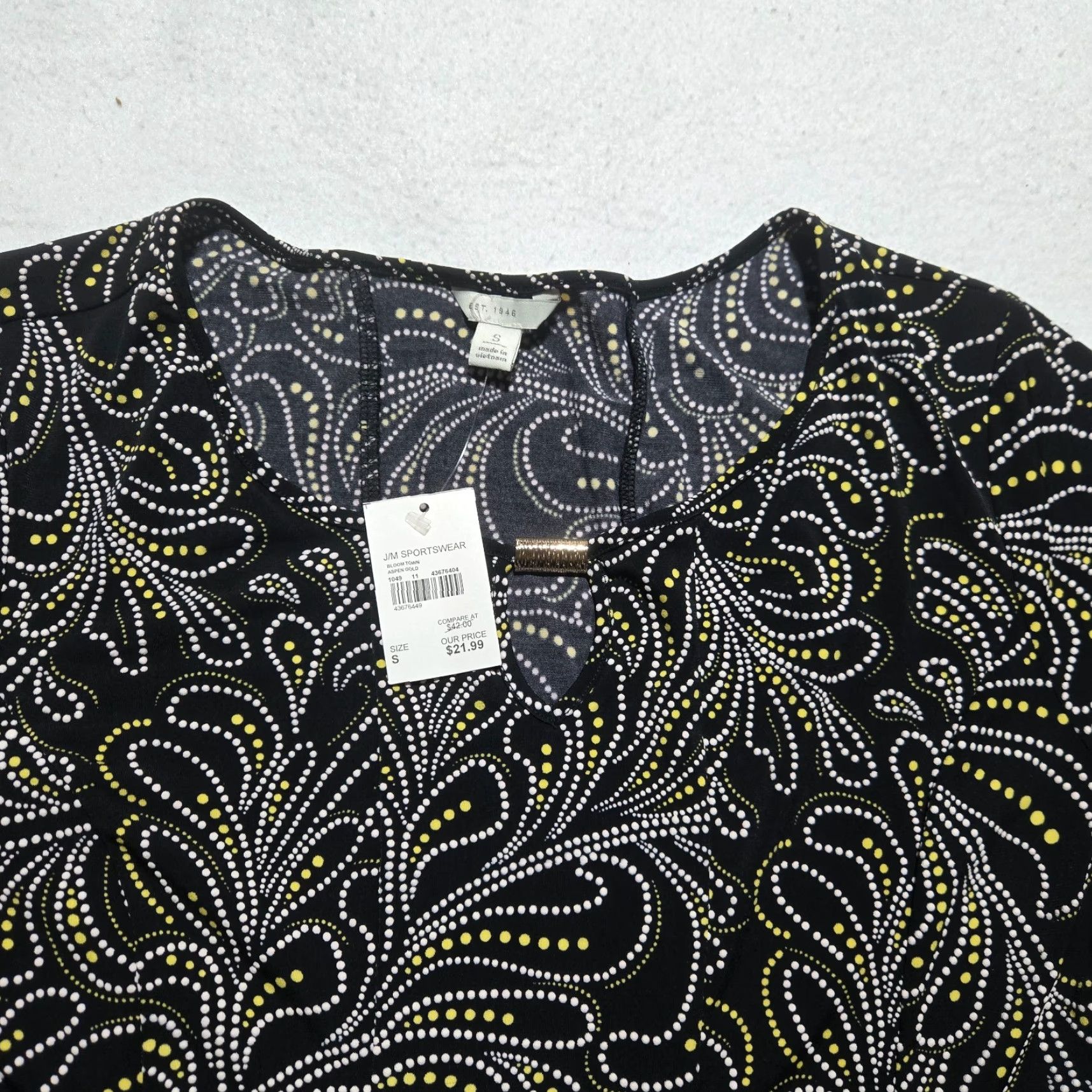 Vintage Cato Shirt S Black Beaded Embellished Tunic Blouse 3/4 Sleeve Round Neck Pullover Women Vintage No Size S / US 4 / IT 40 - 2 Thumbnail