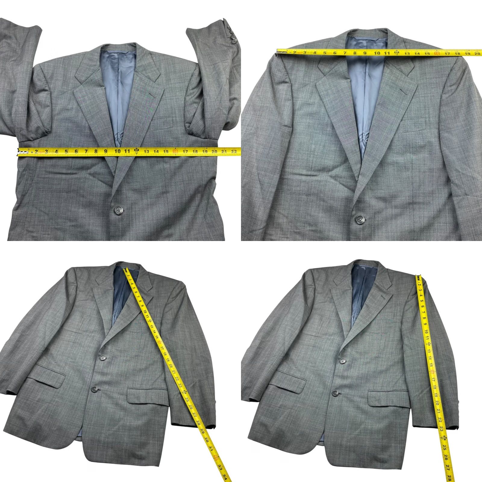 Vintage Hickey Freeman Men’s Boardroom 2-Button Blazer Jacket Gray 38R Wool, Regular Fit, Single-Breasted, Notch Lapel, 4-Button Sleeve, Vintage? No, Men Size 38R - 8 Thumbnail