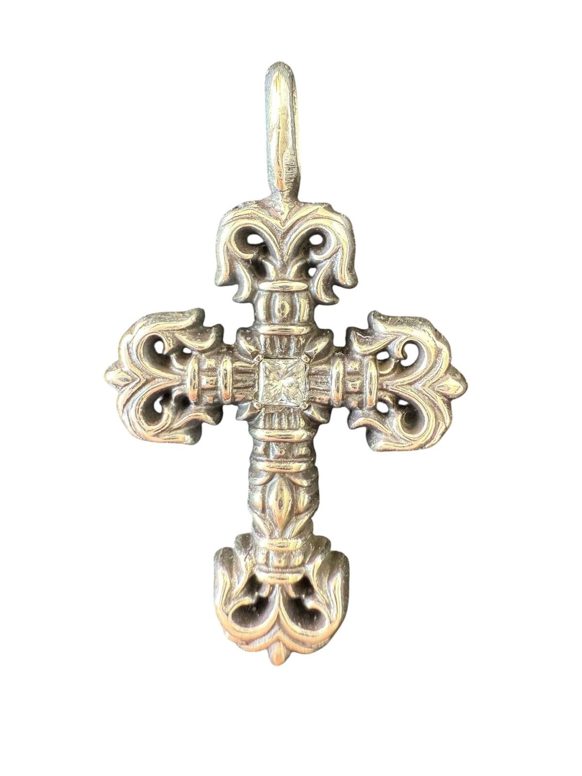 Chrome Hearts Chrome Hearts Silver Diamond Tiny Filigree Cross Charm Size ONE SIZE - 2 Thumbnail