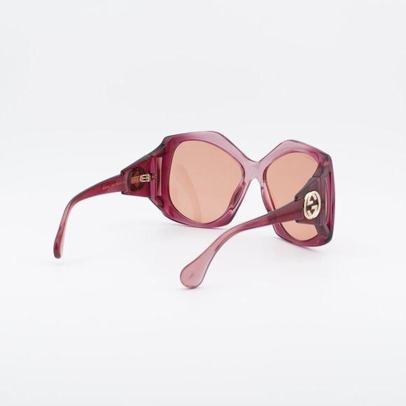 Gucci Gucci GG0875S 003 Sunglasses Burgundy Square Frame, Orange Size ONE SIZE - 11 Thumbnail