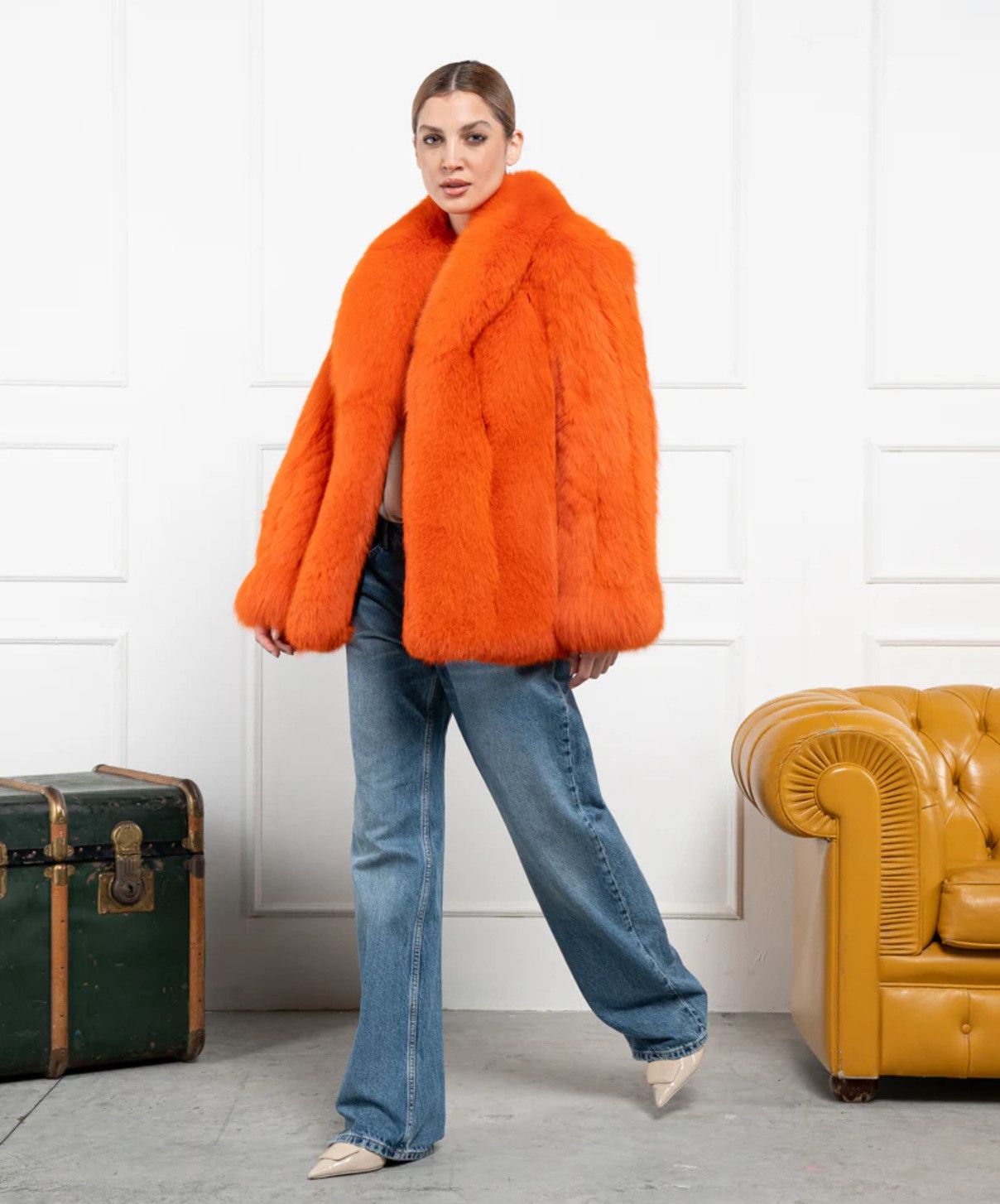 Other Women’s ‘Orange’ Fox Fur Coat Size L / US 10 / IT 46 - 1 Thumbnail