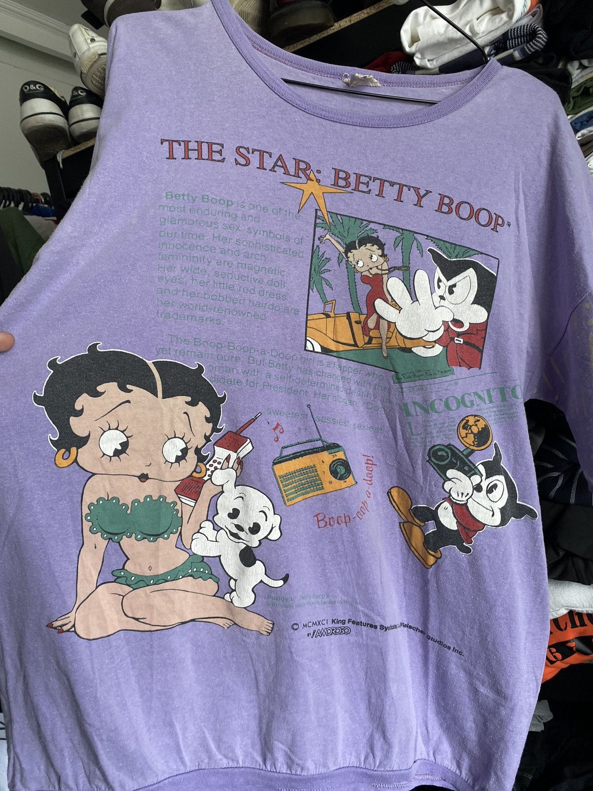 Cartoon Network × Vintage 🔥1991 Betty Boop The Star Incognito OG VNTG Purple Oversized Size US L / EU 52-54 / 3 - 5 Thumbnail