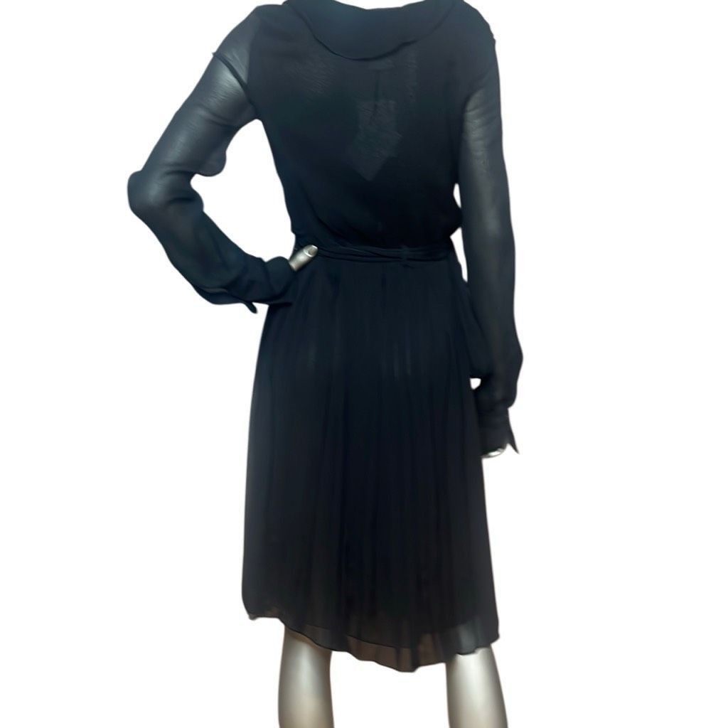 Celine NWT Celine Black Silk Wrap Dress (012) Size S / US 4 / IT 40 - 8 Thumbnail