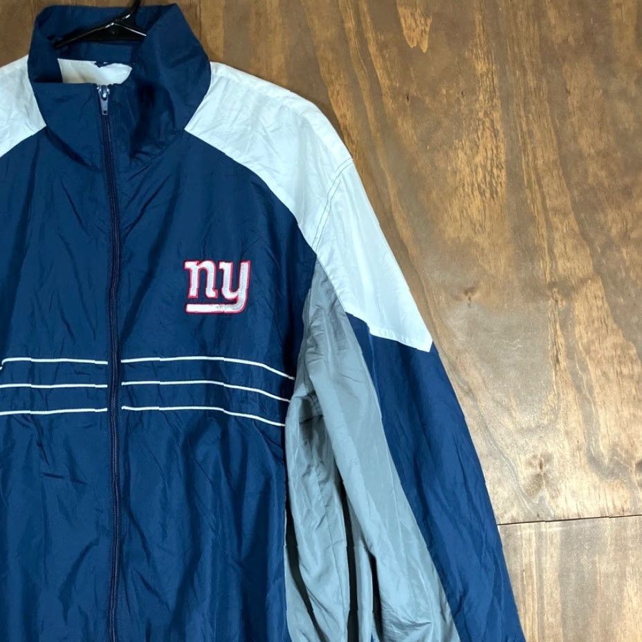 NFL NFL Jacket Mens Blue White New York Giants Mock Neck Windbreaker XL Size US XL / EU 56 / 4 - 5 Thumbnail