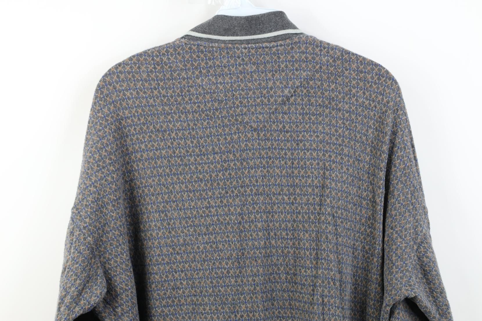 Vintage Vintage 90s Streetwear Fit Geometric Knit Long Sleeve Polo Size US L / EU 52-54 / 3 - 10 Thumbnail