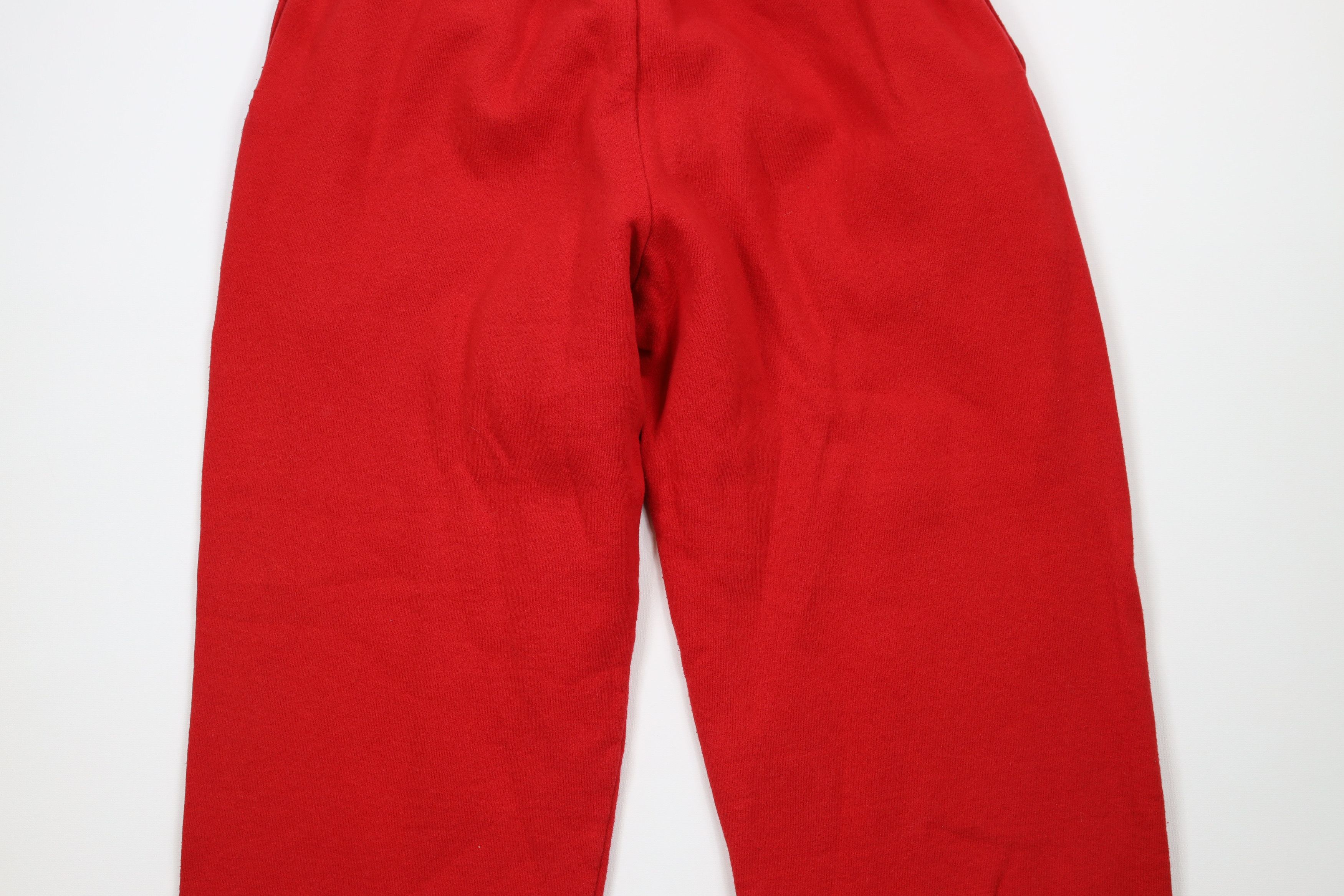 Vintage Vintage 90s Streetwear Blank Cuffed Sweatpants Joggers Red Size US 34 / EU 50 - 11 Thumbnail