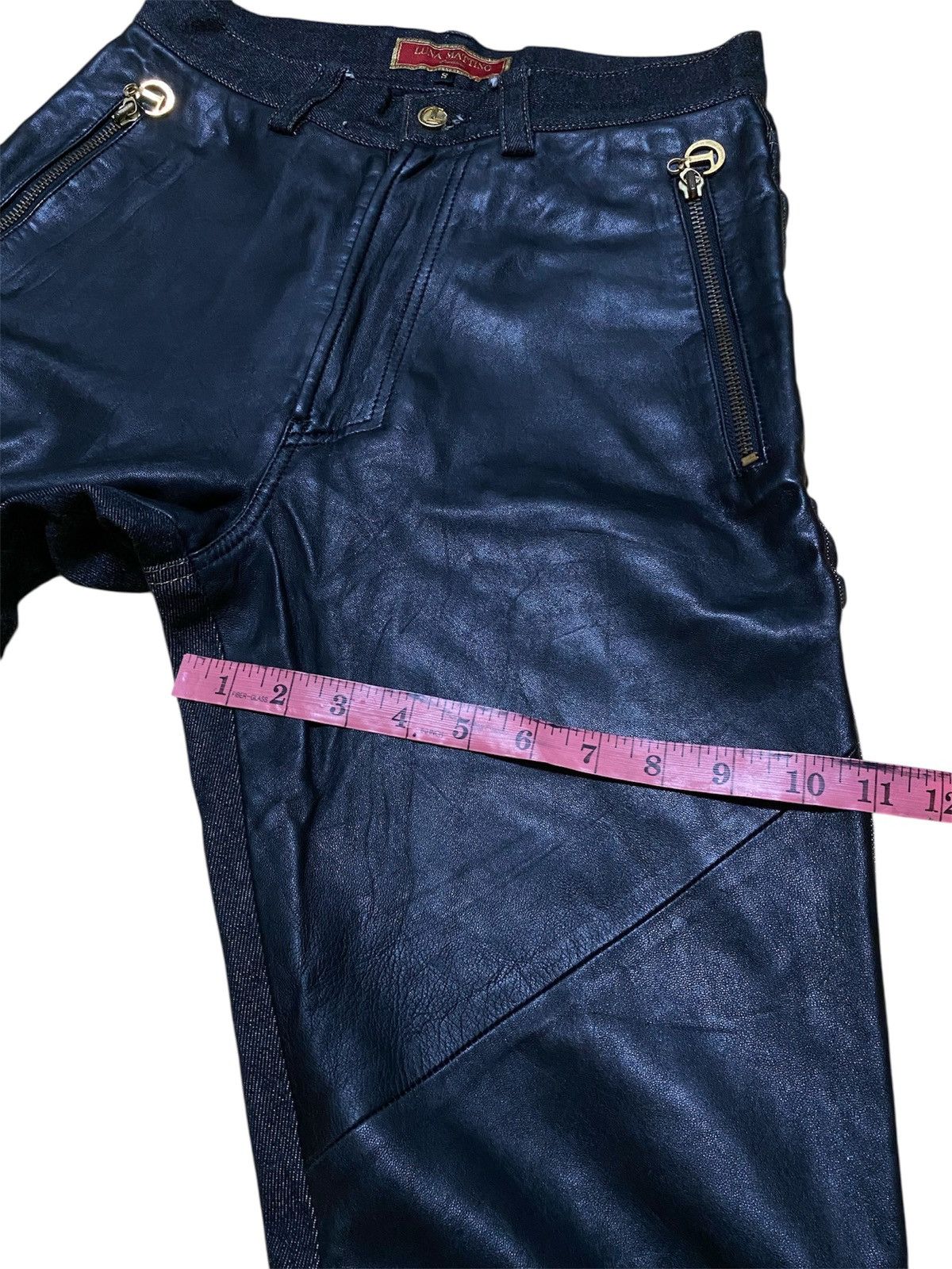 Other Vintage Luna Mattino Half Leather Jeans Size 27" / US 4 / IT 40 - 12 Thumbnail