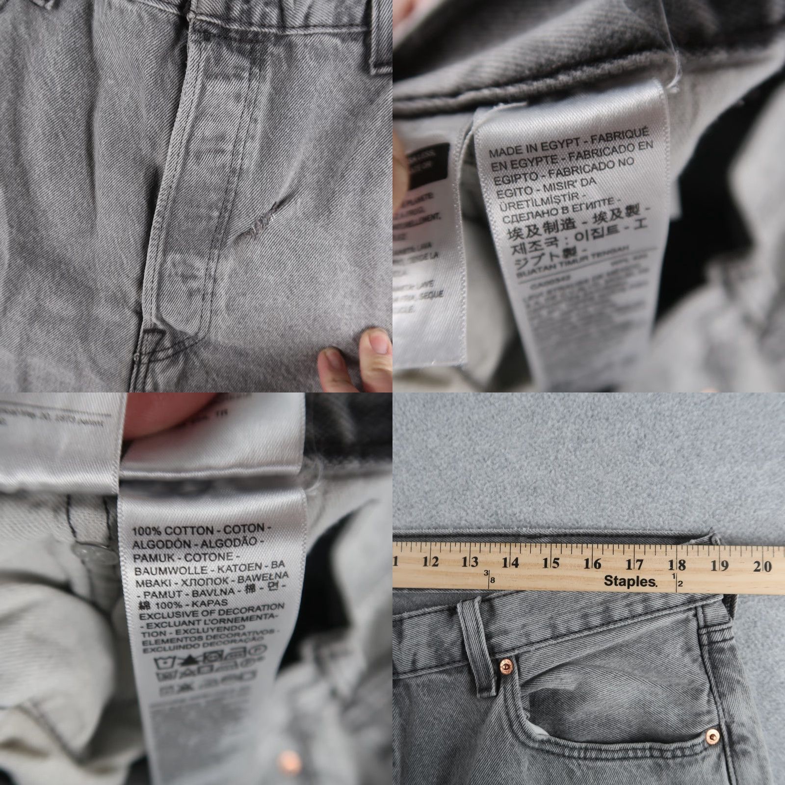 Levi's VINTAGE Levi's 501 Jeans Straight Denim Gray Mens 38x30 5-Pocket USA 2000s Regular Fit Pants Size 38 Mens Size US 38 / EU 54 - 8 Thumbnail
