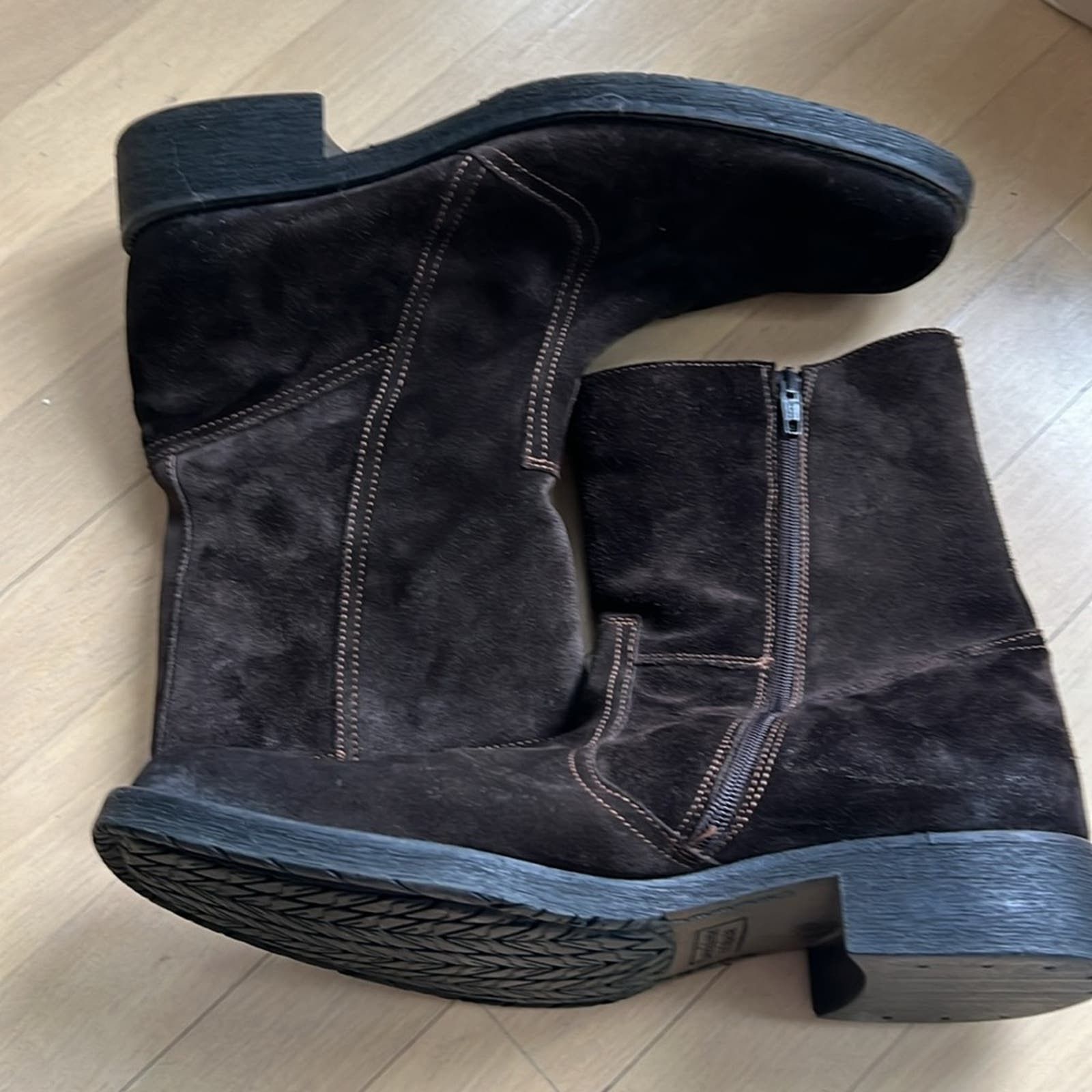 Vintage Men’s chocolate brown suede mid-calf boots size 10.5 Size US 10.5 / EU 43-44 - 2 Thumbnail