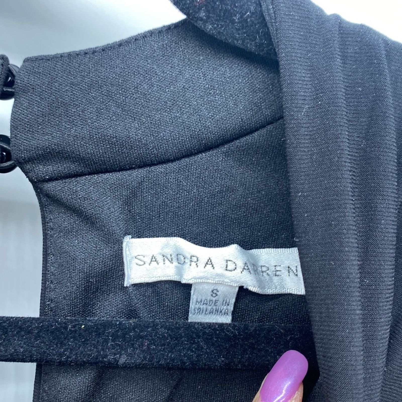 Other Sandra Darren black jumpsuit faux wrap top cropped wide leg Size 27" / US 4 / IT 40 - 5 Thumbnail