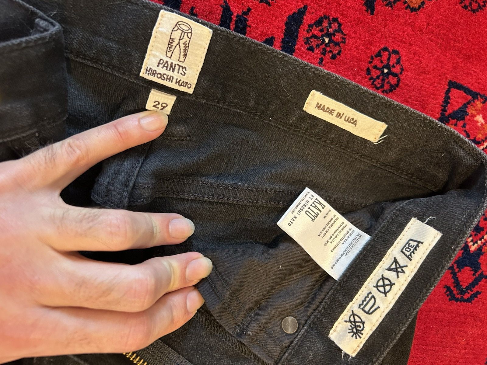 Hiroshi Kato ‘The Scissors’ slim taper selvedge jean in black Size US 29 - 6 Thumbnail