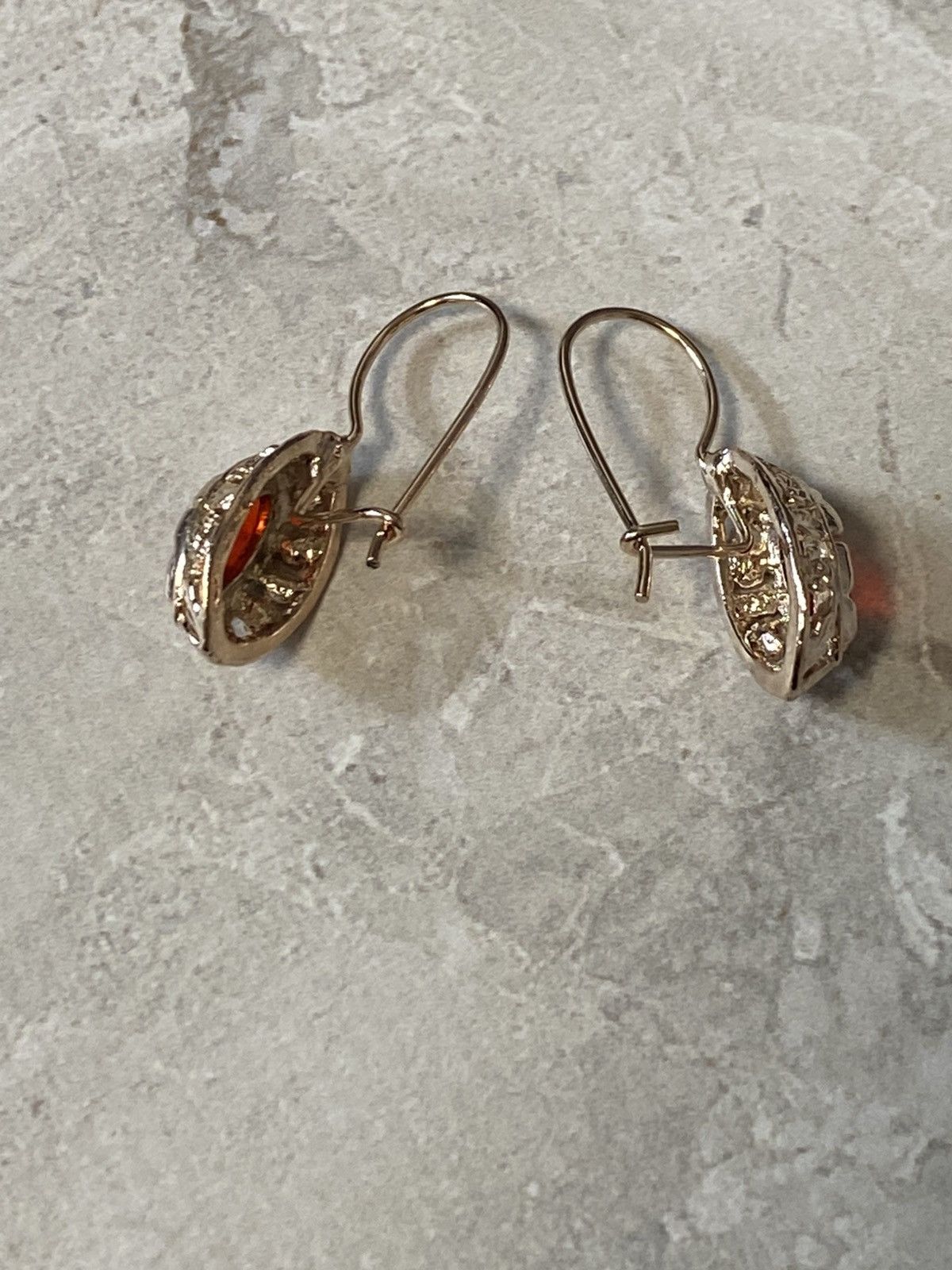 Jewelry Vintage Filigree Marquise Red Stone Boho Earrings Gold Size ONE SIZE - 4 Thumbnail