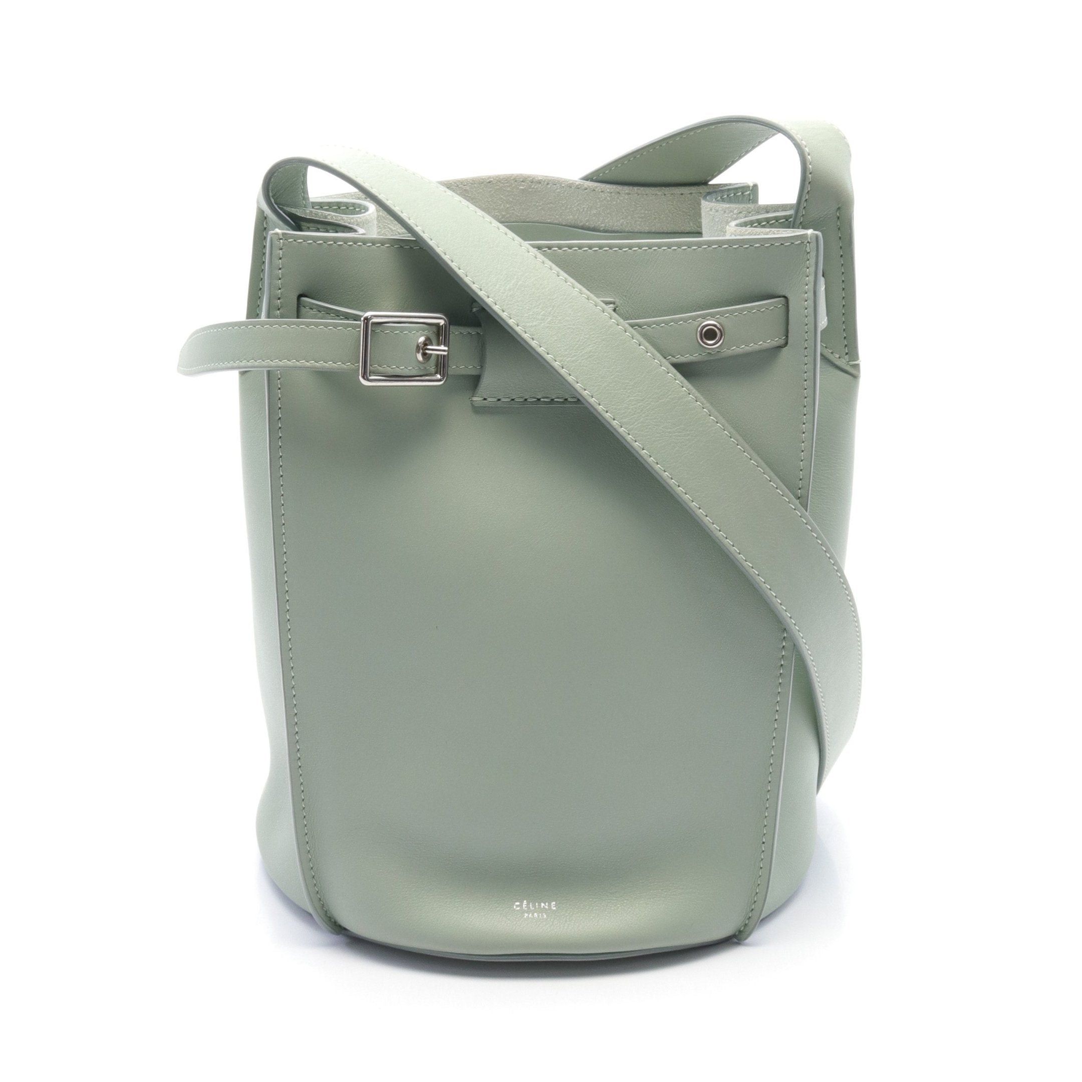 Celine Big Bag Bucket Nano Handbag Leather Light Green