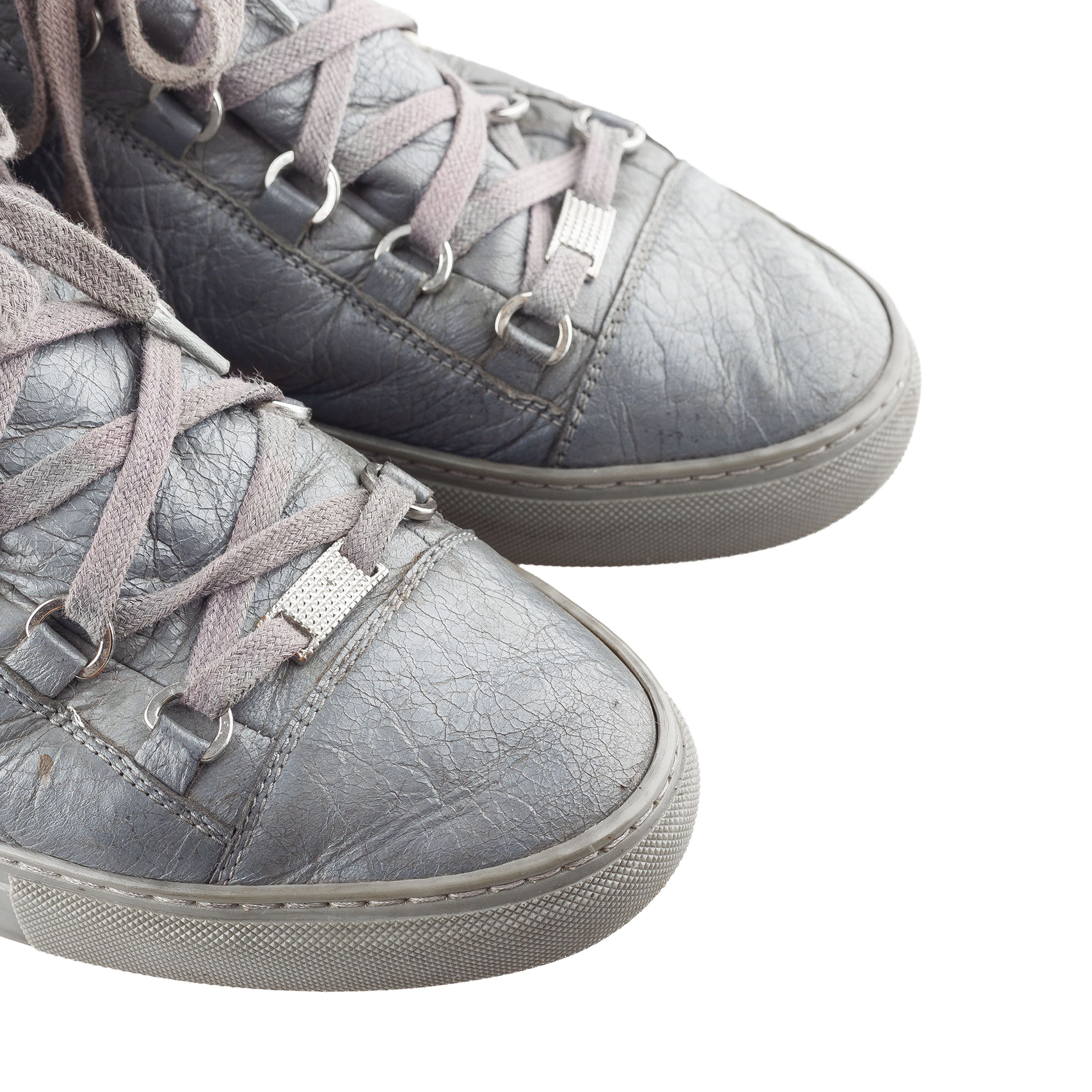 Balenciaga Balenciaga Arena Low Grey Leather Shoes Size US 10 / EU 43 - 9 Thumbnail
