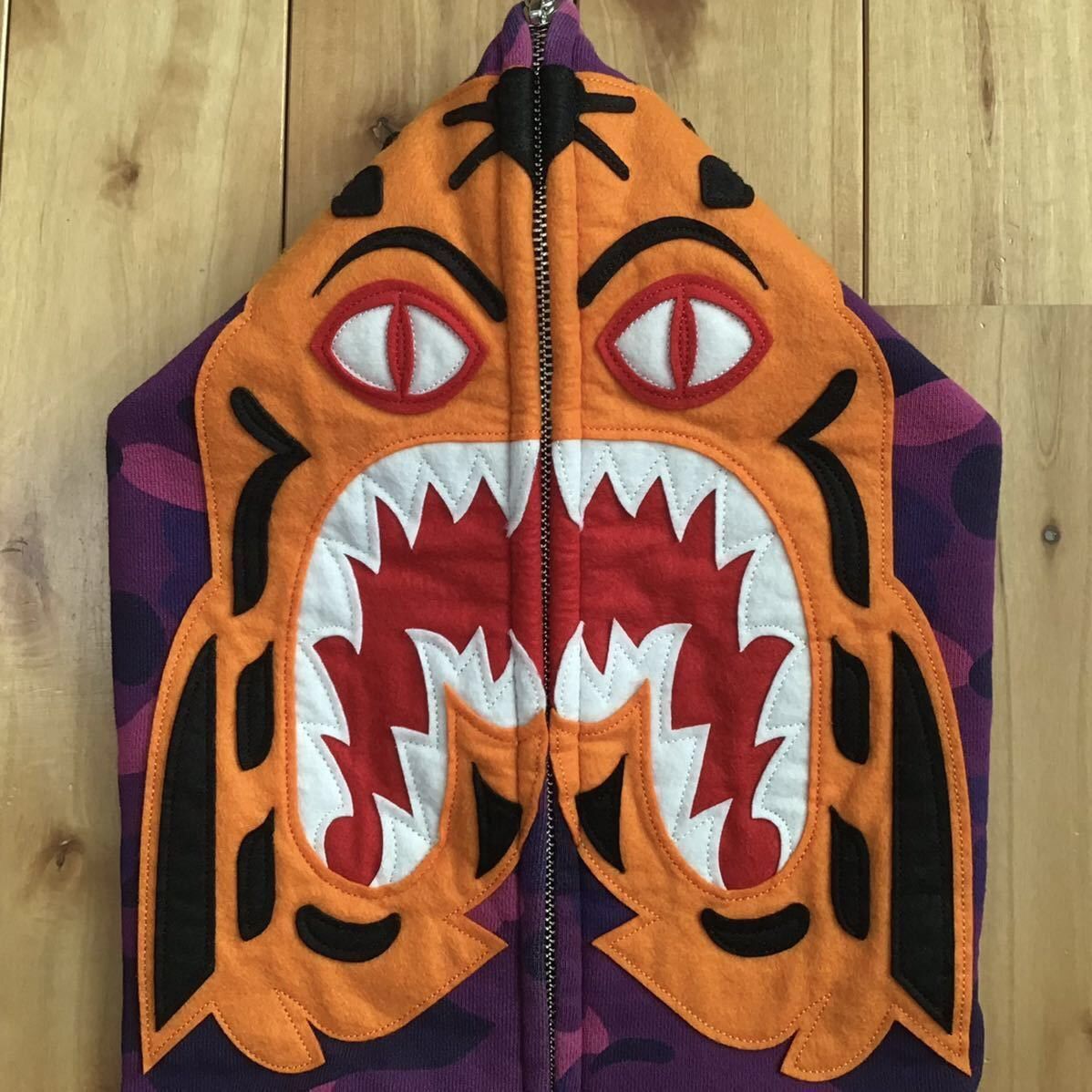 Bape BAPE Tiger full zip hoodie purple camo a bathing ape Size US M / EU 48-50 / 2 - 3 Thumbnail