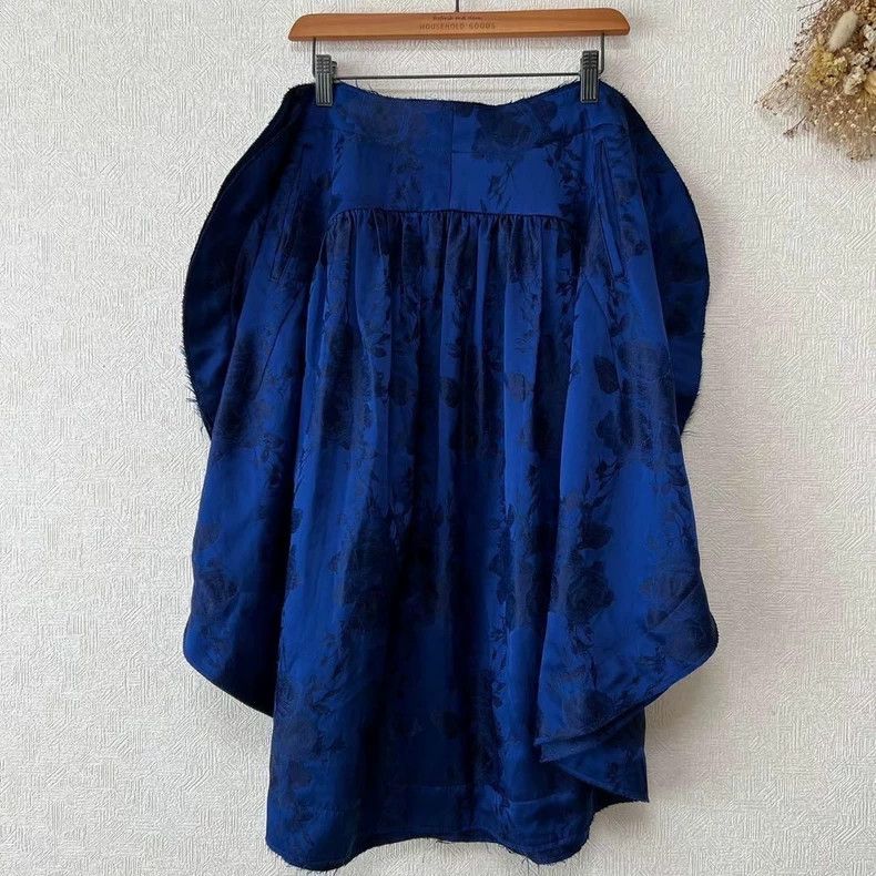 Comme des Garcons COMME des GARCONS Blue Satin Skirt - dmc Size US 30 / EU 46 - 1 Thumbnail