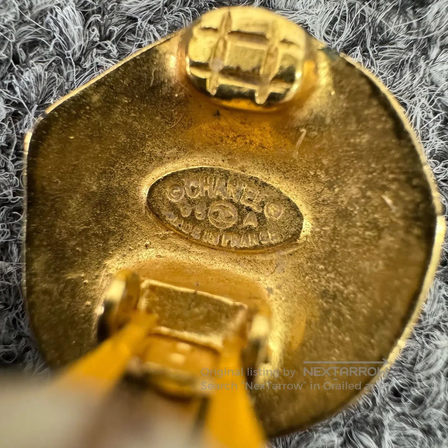 Chanel Chanel Golden lava-colored double-C-shaped circular ear cl Size ONE SIZE - 4 Thumbnail
