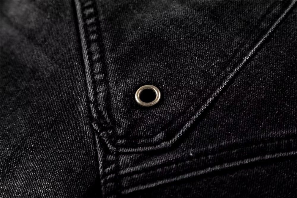 Japanese Brand × Jean Vintage black patchwork rivet wide leg jeans Size US 34 / EU 50 - 7 Thumbnail